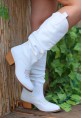 Cayla Beyaz Cilt Topuklu Çizme